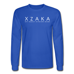 XZAKA Men "Say It" Motivational T-Shirt - W5138-FOL - royal blue