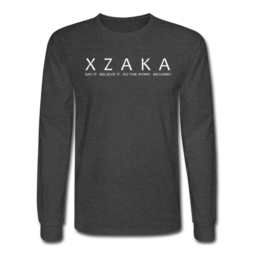 XZAKA Men "Say It" Motivational T-Shirt - W5138-FOL - heather black