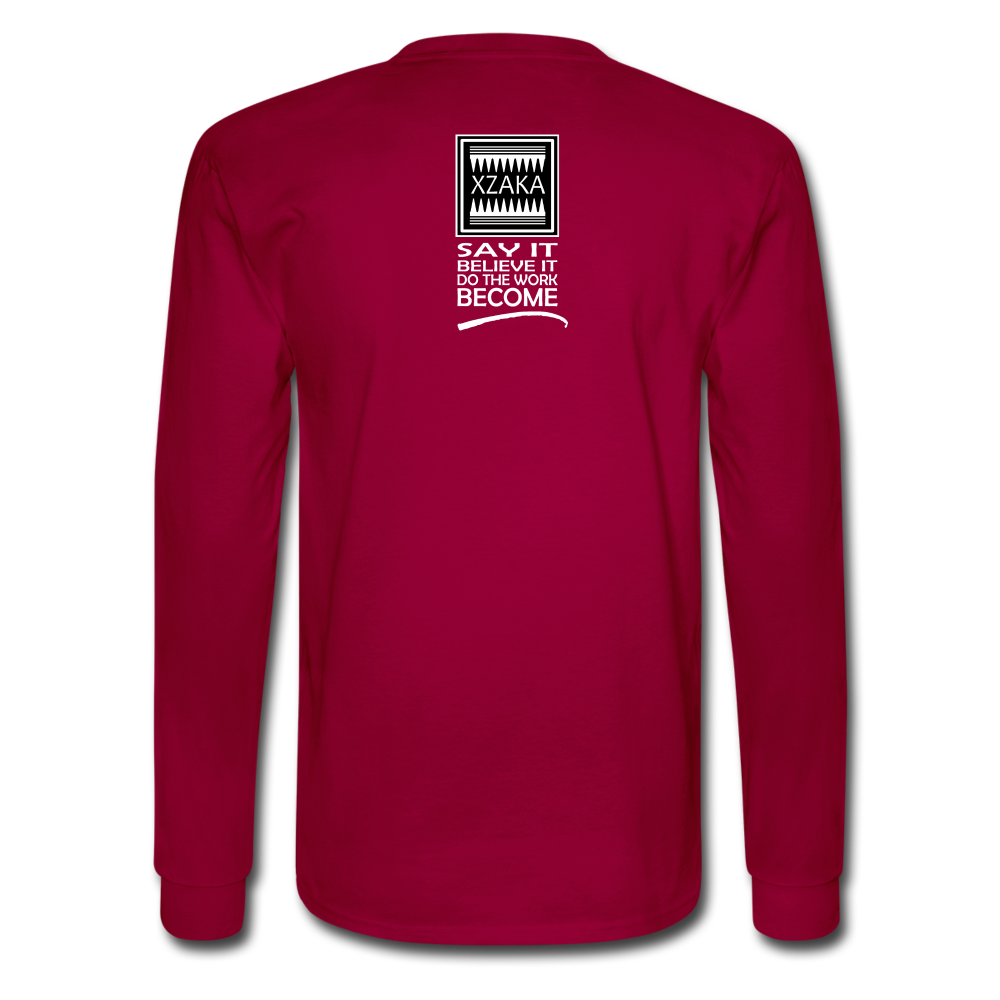 XZAKA Men "Say It" Motivational T-Shirt - W5138-FOL - dark red