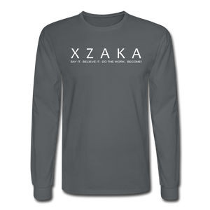 XZAKA Men "Say It" Motivational T-Shirt - W5138-FOL - charcoal