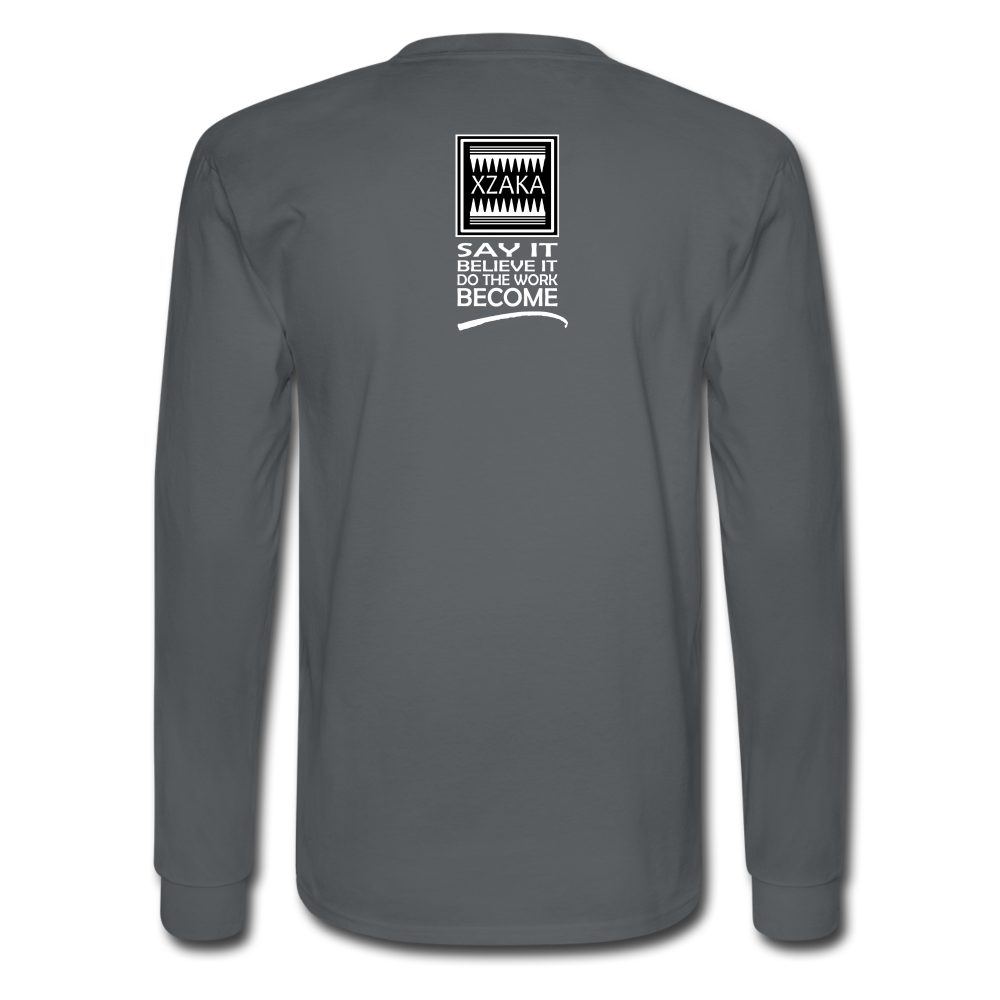 XZAKA Men "Say It" Motivational T-Shirt - W5138-FOL - charcoal