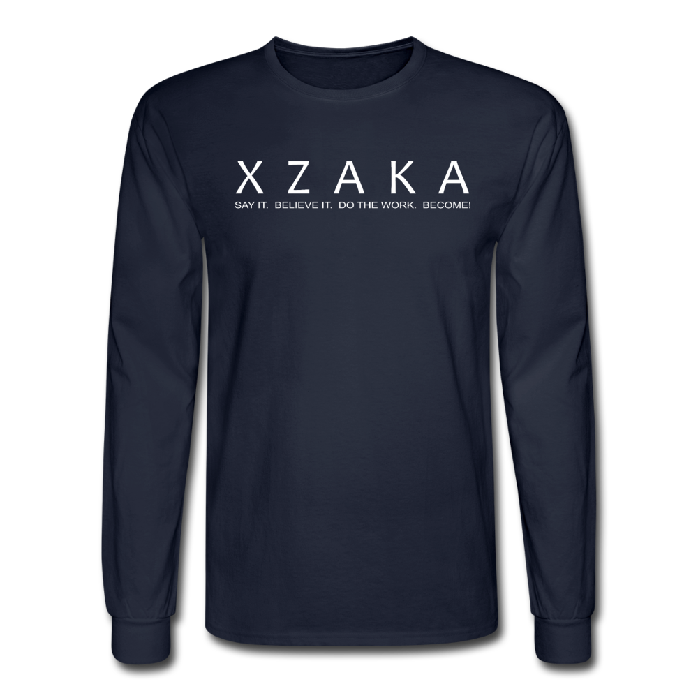 XZAKA Men "Say It" Motivational T-Shirt - W5138-FOL - navy