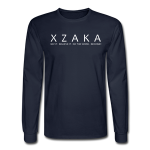 XZAKA Men "Say It" Motivational T-Shirt - W5138-FOL - navy