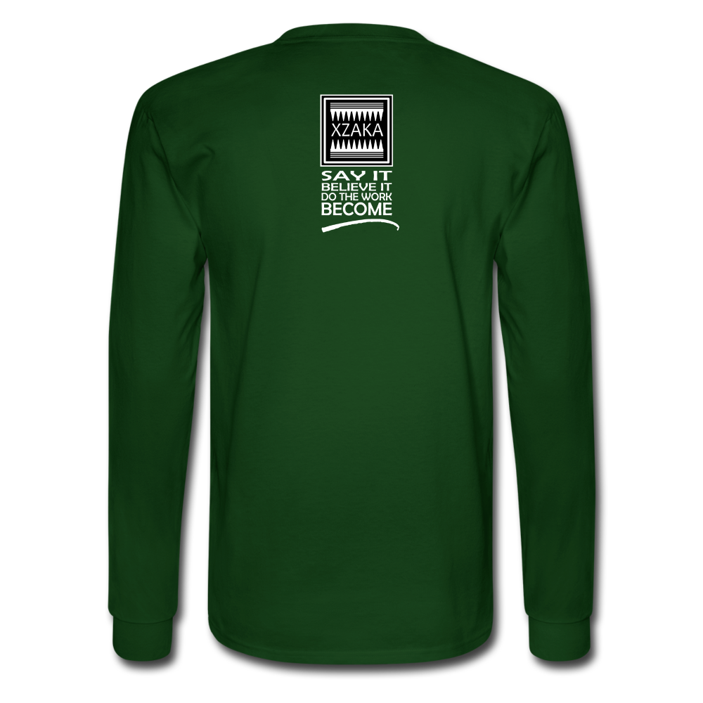 XZAKA Men "Say It" Motivational T-Shirt - W5138-FOL - forest green