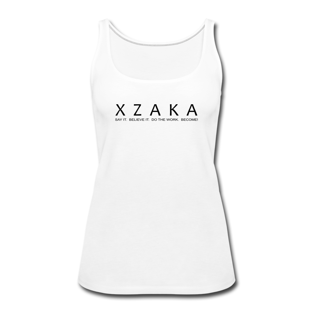 XZAKA Women "Say It" Motivational Tank Top - W5154 - white