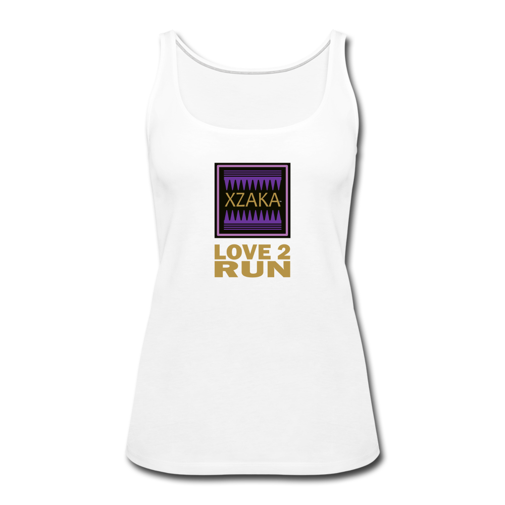 XZAKA Women "Love2Run" Motivational Tank Top - W5159 - white