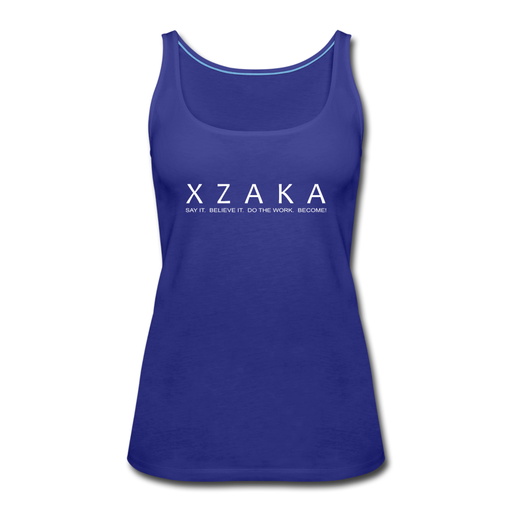XZAKA Women "Say It" Motivational Tank Top - W5151 - royal blue