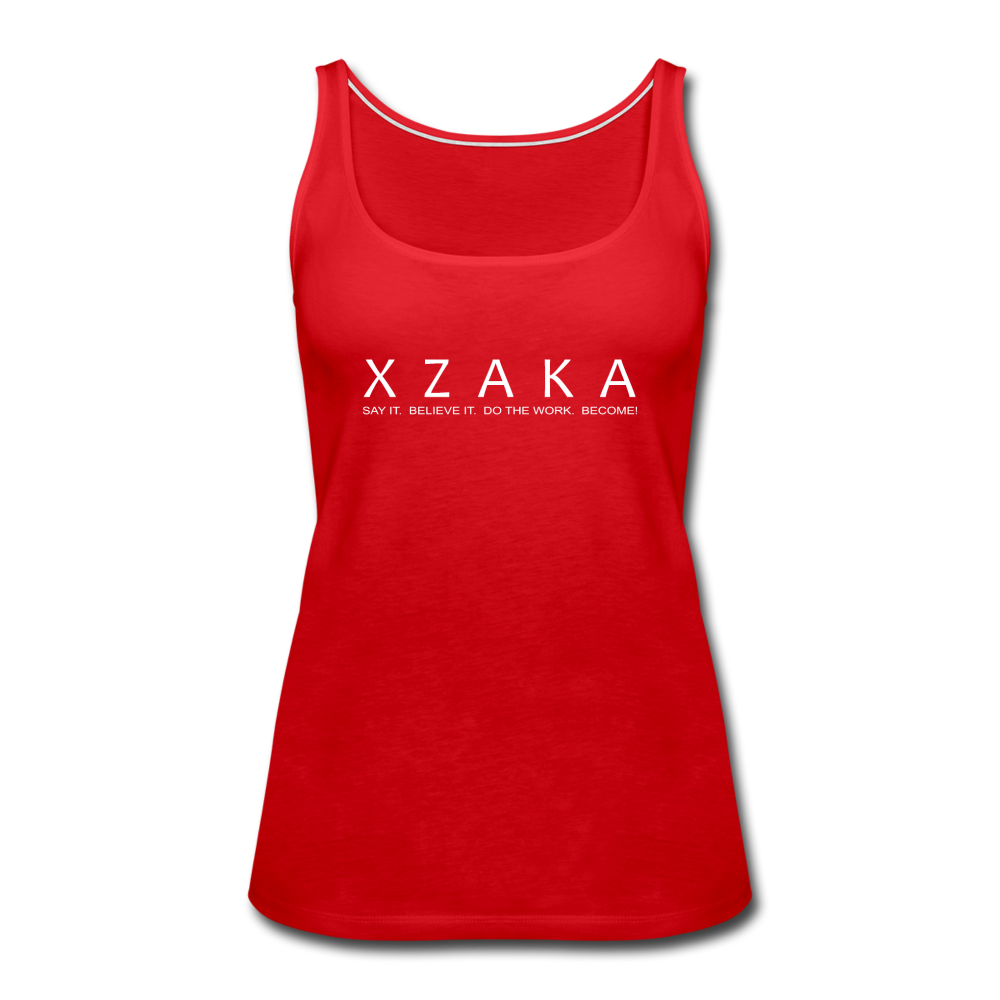 XZAKA Women "Say It" Motivational Tank Top - W5151 - red