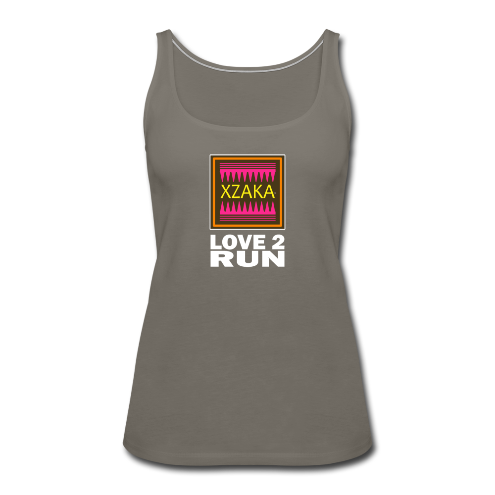 XZAKA Women "Love2Run" Motivational Tank Top - W516 - asphalt gray