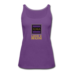 XZAKA Women "Love2Run" Motivational Tank Top - W5158 - purple