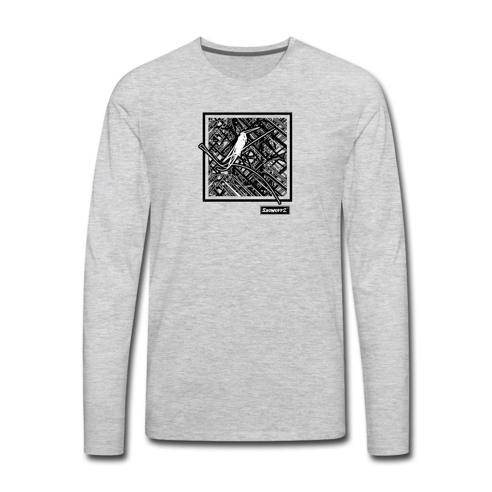 SHOWOFF2 -Men  Premium Long Sleeve T-Shirt-0711 - heather gray